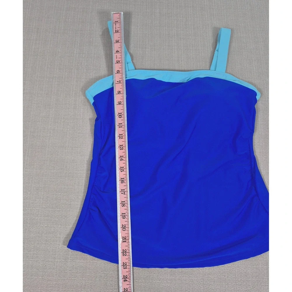 Tempt ME Tankini Swimsuit with Skirt Blue Tummy Control Two Piece Large NWOT